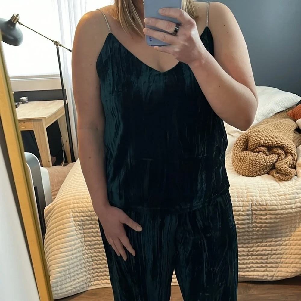 Rachel Zoe Wide Leg Velvet Tank Set NWT